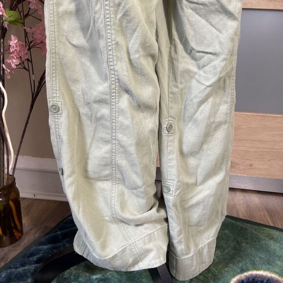 Abercrombie and Fitch Pants Womens Large Green Wide Cargo Leg Coastal Floral - Picture 13 of 15